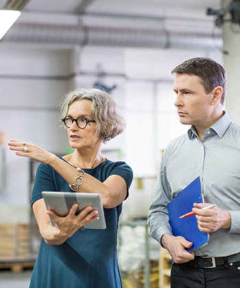 woman in a warehouse